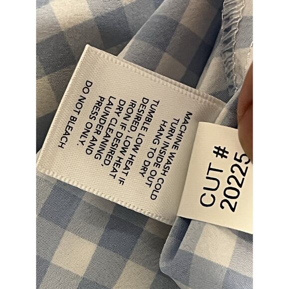 Mizzen+Main Leeward Mens L Shirt Blue Gingham Stretch Wrinkle Free TRIM FIT EUC - Picture 3 of 5